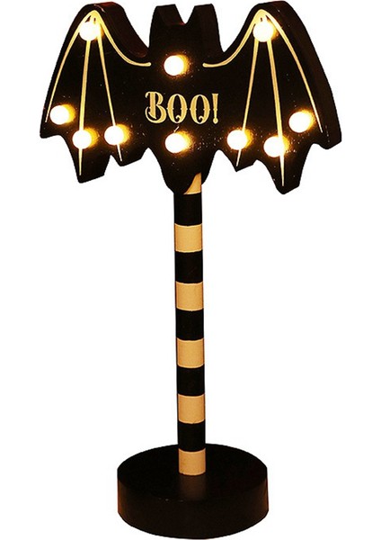 Cadılar Bayramı Hayalet Festivali Modelleme Işıkları Balkabağı Yarasa Dekoratif Işıklar Ahşap Cadılar Bayramı Işıkları (Yurt Dışından)