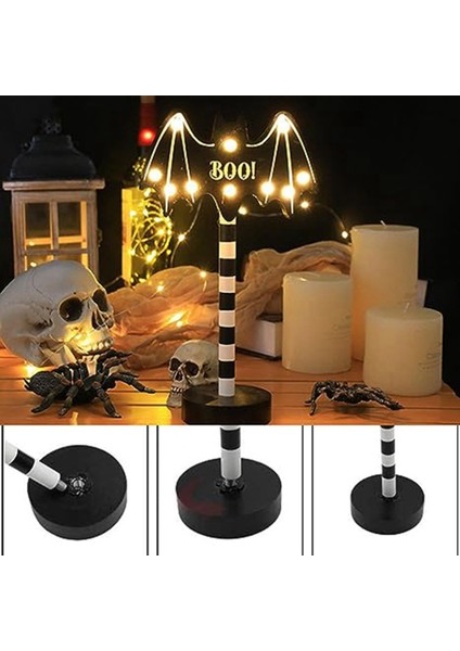 Cadılar Bayramı Hayalet Festivali Modelleme Işıkları Balkabağı Yarasa Dekoratif Işıklar Ahşap Cadılar Bayramı Işıkları (Yurt Dışından) fırsatları