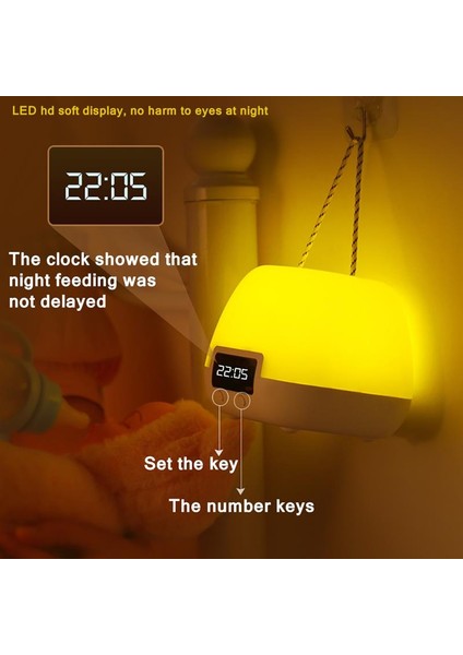 Uzaktan Kumanda Gece Lambası Saat Işığı LED Masa Lambası Gece Lambası Odası Dekorasyon Açık Kamp (Yurt Dışından) modelleri