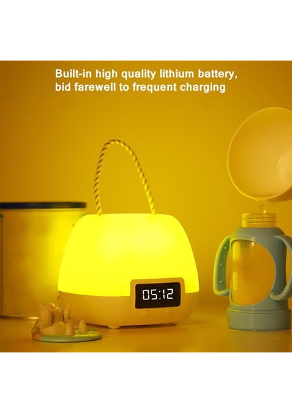 Uzaktan Kumanda Gece Lambası Saat Işığı LED Masa Lambası Gece Lambası Odası Dekorasyon Açık Kamp (Yurt Dışından) fırsatları