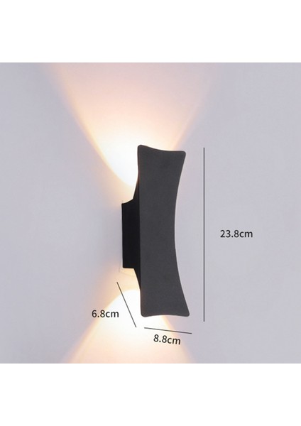 Açık Su Geçirmez Duvar Lambası Basit Teras Bahçe Lambası Yatak Odası Başucu Lambası Koridor Balkon Işığı (Siyah) Beyaz Işık (Yurt Dışından) fiyatları
