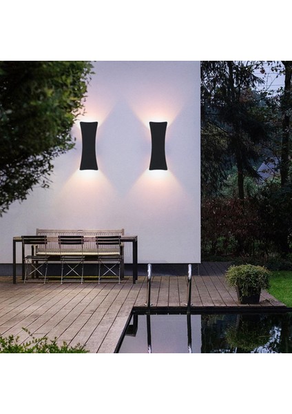 Açık Su Geçirmez Duvar Lambası Basit Teras Bahçe Lambası Yatak Odası Başucu Lambası Koridor Balkon Işığı (Siyah) Beyaz Işık (Yurt Dışından) modelleri