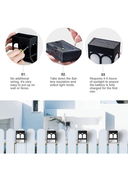 6pcs Solar Bahçe Işıkları Enerjili Çit Işıkları Suya Dayanıklı Dış Mekan (Yurt Dışından) modelleri