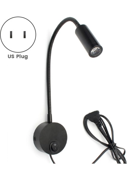 Duvara Monte Okuma Lambası Duvar Lambası Hortumu Başucu Lambası Anahtarı Kontrol Minimalist Tarzı Duvar Lambası (Siyah Abd Tak) (Yurt Dışından) indirimleri