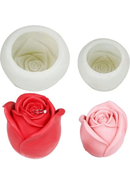 2 Adet Bloom Çiçek Şekli Silikon Kalıp, Çikolatalı Kek Sabun Şeker Pasta Mum Tatlı Köpük Silikon Kalıp (Yurt Dışından)