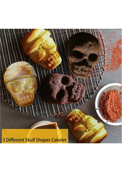 Kafatası Kek Tava Silikon Kafatası Cakelet Kalıp Kafatası Korsan Kek Kalay Fırın Tepsisi (Yurt Dışından)