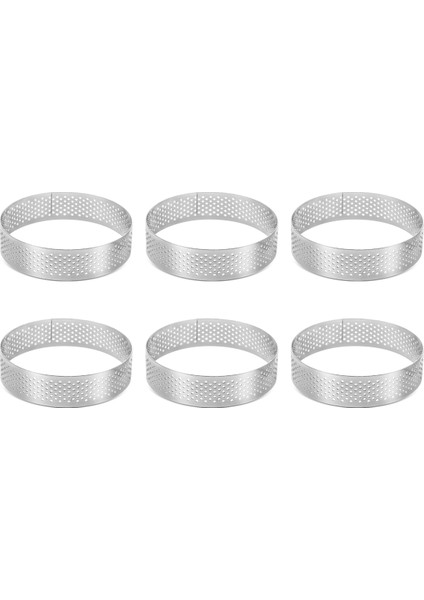 Dairesel Paslanmaz Çelik Gözenekli Tart Halkası Alt Kule Pasta Kek Kalıbı Pişirme Araçlarıısıya Dayanıklı Delikli Kek Mus Halkası, 8 cm (Yurt Dışından) modelleri