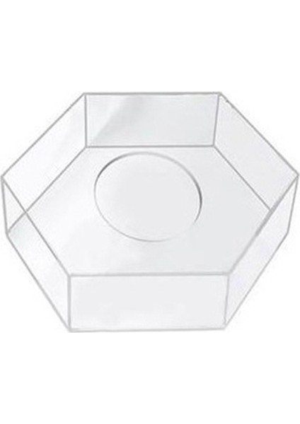 Akrilik Kek Teşhir Panosu Altıgen Kek Tepsisi Dıy Kek Doldurulabilir Kurulu Tabanı Temizle Kek Standı Dekor Araçları 15X15X10CM (Yurt Dışından)