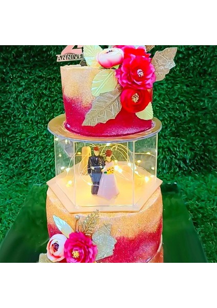 Akrilik Kek Teşhir Panosu Altıgen Kek Tepsisi Dıy Kek Doldurulabilir Kurulu Tabanı Temizle Kek Standı Dekor Araçları 15X15X10CM (Yurt Dışından) indirimleri