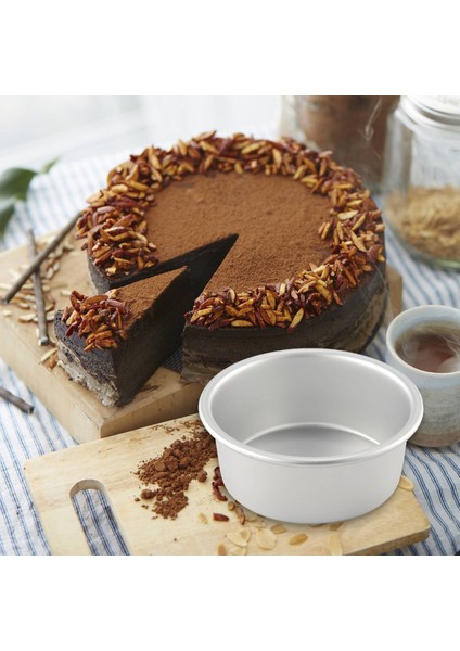 4 Inç Küçük Kek Tava Seti 4'lü, Pişirme Yuvarlak Kek Tavaları Tenekeler Mini Kek Pizza, Kiş, ve Sağlıklı (Yurt Dışından)