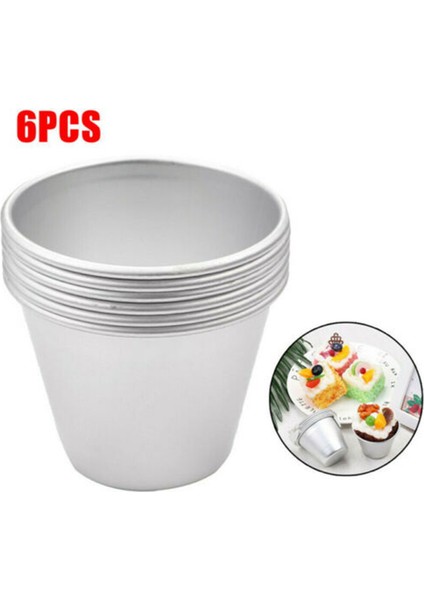 6 Adet Alüminyum Dariol Kalıp Kek Kapları Dariole Puding Tatlı Krem Kalıpları Yuvarlak Yapışmaz Yumurta Tart Kalıp Bakeware Bardak (Yurt Dışından)