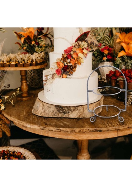 Metal Kek Standı Çift Katmanlı Kemer Şeklinde Altın Meyve Tatlı Rafı Düğün Doğum Günü Partisi Dekorasyon Cupcake Standı Gümüş (Yurt Dışından) modelleri