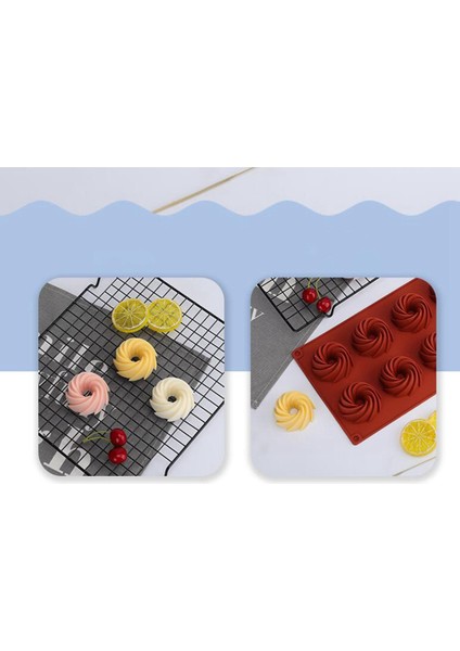 2 Paket 6 Delik Donut Girdap Kek Kalıbı El Yapımı Sabun Kalıp Dıy Çikolata Pişirme Kalıp Mini Yivli Tüp Kek Tava (Yurt Dışından)