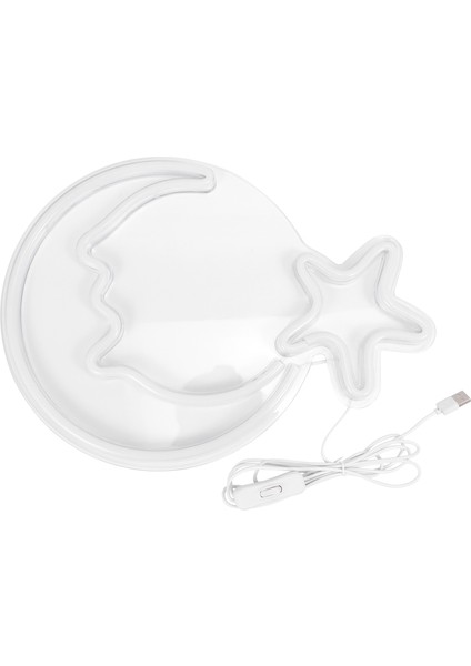 LED Ay Yıldız Şekilli Neon Tabelalar Dekor Duvar Dekor Sanat Ev Dekorasyon, Yatak Odası, Salon, Ofis, Düğün Için Işık Burcu (Yurt Dışından)