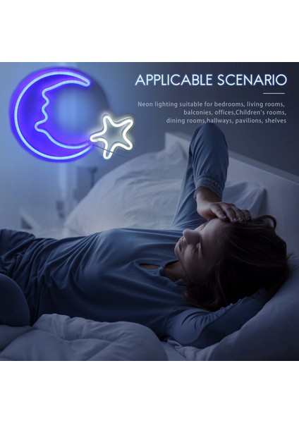 LED Ay Yıldız Şekilli Neon Tabelalar Dekor Duvar Dekor Sanat Ev Dekorasyon, Yatak Odası, Salon, Ofis, Düğün Için Işık Burcu (Yurt Dışından) fiyatları