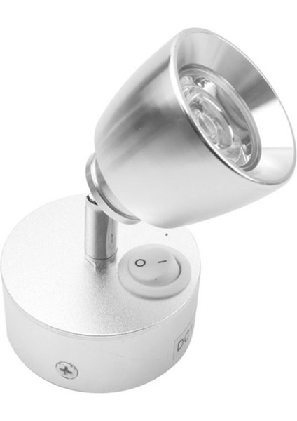 Duvar Lambası Başucu Spot Işığı Rv Işık Okuma Lambası Karavanlar, Rv'ler, Tekneler Vb. Için Klipsli Işık Anahtarı (Gümüş) (Yurt Dışından)