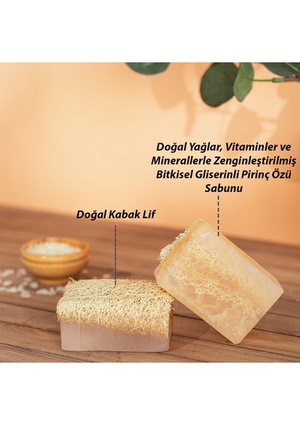 Doğal Kabak Lifli Pirinç Özü Sabunu 130 gr PR01