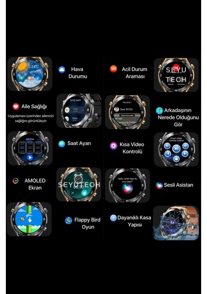 Tekiz Teknoloji Watch Hk Hero 5 Ultimate Amoled Uyumlu Akıllı Saat Tüm Telefonlara Uyumlu Smart