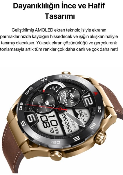 Tekiz Teknoloji Watch Hk Hero 5 Ultimate Amoled Uyumlu Akıllı Saat Tüm Telefonlara Uyumlu Smart