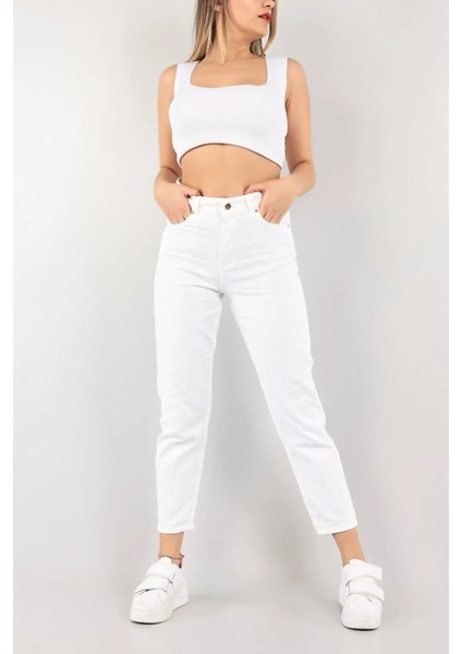 Likralı Mom Jean Pantolon modelleri