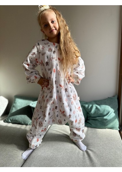 Çift Kat Pazen Tak-Çıkar Seyyar Kollu (1-Tog) Uyku Tulumu Bej Geyik (Özel Seri)