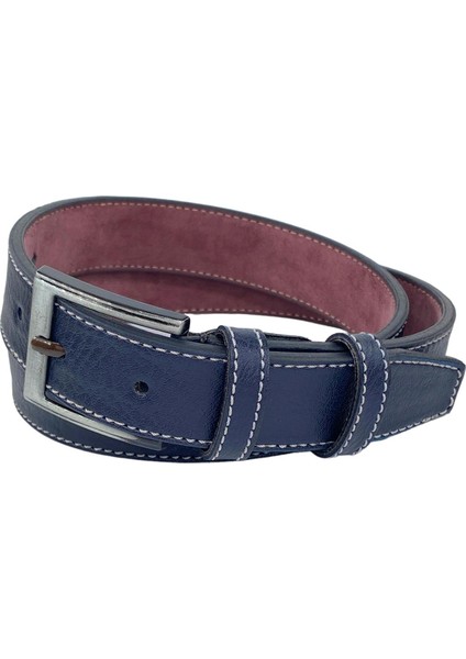 Lacivert Çocuk Boy Suni Deri Dikişli Model 3 cm.lik Garson Klasik Kemer - G5-23EK modelleri