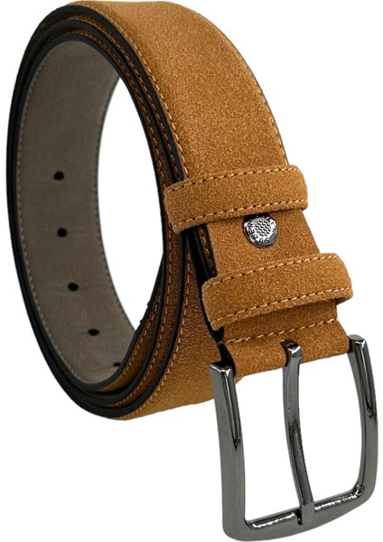 Taba Süet Suni Deri Dikişli 4 cm.lik Klasik Kemer - 7400-811 fiyatları