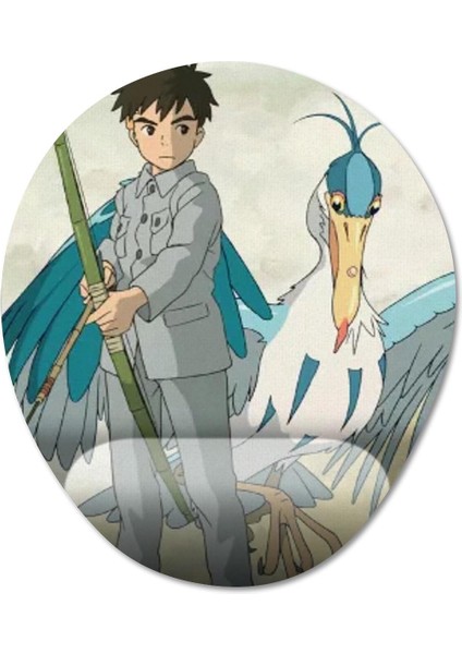 The Boy And The Heron - Nasıl Yaşıyorsun? - Studio Ghibli Bilek Destekli Mousepad Model - 3 Oval