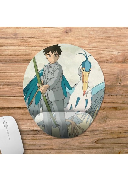 The Boy And The Heron - Nasıl Yaşıyorsun? - Studio Ghibli Bilek Destekli Mousepad Model - 3 Oval