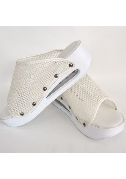 Ekru File Desenli Açık Airmax Ortopedik Terlik fiyatları