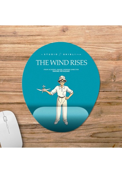 The Wind Rises - Rüzgar Yükseliyor - Studio Ghibli Bilek Destekli Mousepad Model - 3 Oval