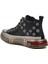 152-18220 Siyah Deri Erkek Hi Sneaker 4