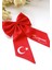 Türk Bayrağı ve Atatürk Imza Motifli Kırmızı Renk Kız Çocuk Fiyonk Tokası - 23NİSAN'A Özel- Kutulu 2