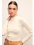 Yarım Balıkçı Triko Bluz - EKRU 1
