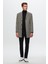 Slim Fit Gri Çizgili Palto 1EF0832255009 5
