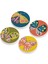Butterfly Taş Bardak Altlığı Yuvarlak 4lü Set 1