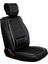 Nissan Skystar Uyumlu Yarı Deri Oto Koltuk Kılıfı Ön-Arka Set (Roma Seri) Siyah-Beyaz 5