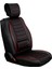 seat Leon Uyumlu Yarı Deri Oto Koltuk Kılıfı Ön-Arka Set (Roma Seri) Siyah-Kırmızı 4