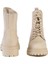 30862 Kadın Ekru Deri Mılıtary Bot 5