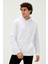 Unisex Kapüşonlu Kanguru Cep Regular/Standart Fit 3 Iplik Şardonlu Beyaz Sweatshirt 2