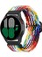 Samsung Galaxy Watch 6 40MM/44MM Uyumlu Ayarlanabilir Tokalı Örgü Kordon Gökkuşağı 1