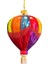 Çok Renkli 12 cm Cam Asil Simlerle Bezeli Hava Balonu Yılbaşı Süsü-1 1