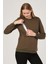 Hamile Emzirme Detaylı Termal Sweatshirt Haki 2