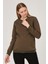 Hamile Emzirme Detaylı Termal Sweatshirt Haki 5