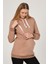 Hamile Emzirme Detaylı Termal Kapüşonlu Sweatshirt Bej 2