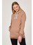 Hamile Emzirme Detaylı Termal Kapüşonlu Sweatshirt Bej 5