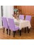 Likralı Sandalye kılıfı Esnek Streçli Lastıklı Sandalye Örtüsü Balpetek Sandalye koruyucu (4adet) lila 4