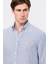 Erkek Açık Mavi Cooper Fit Düğmeli Yaka Keten Gömlek 3