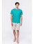 Erkek Petrol Bisiklet Yaka Keten T-Shirt 2
