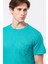 Erkek Petrol Bisiklet Yaka Keten T-Shirt 3